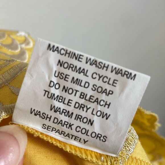 Eshakti Yellow & Grey Floral Embroidered Surplice Dress - Picture 7 of 7